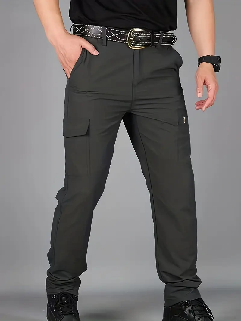 Men's Breathable Summer Casual Trousers with Multi-Pocket Design