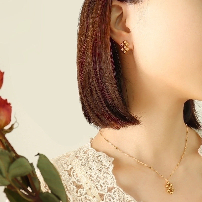 Minimalist Printing 304 Stainless Steel No Inlaid 18K Gold Plated Plating