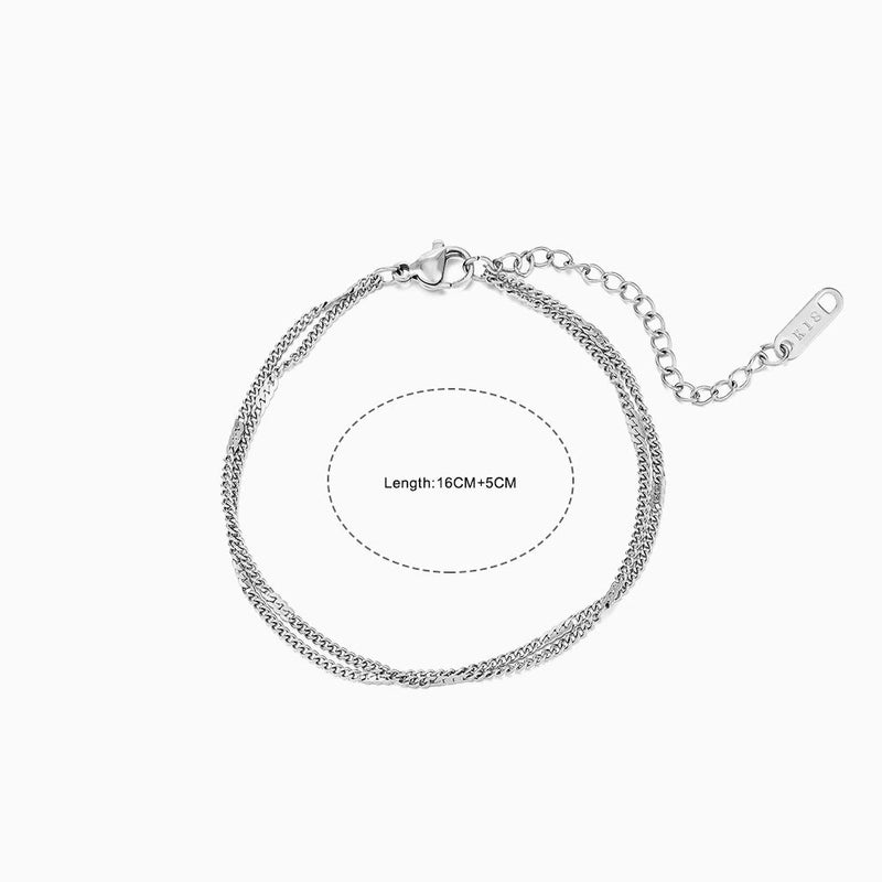 Minimalist Geometric Solid Color Stainless Steel Plating Chain Bracelets