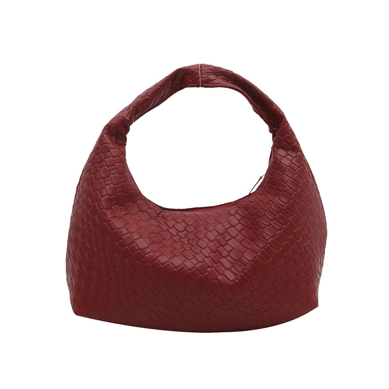 Women's Medium Pu Leather Solid Color Basic Classic Style Pillow Shape Zipper Handbag