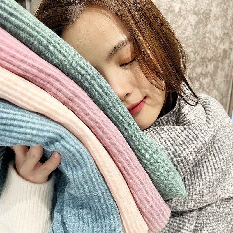 Women's Sweet Solid Color Polyester Scarf
