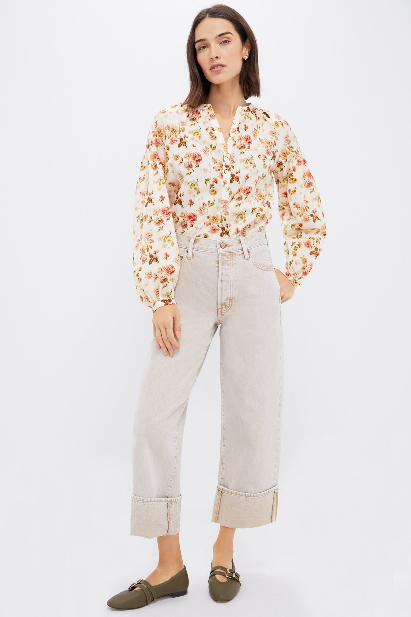 Oat Ryder High Rise Cuffed Straight