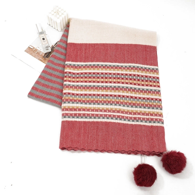 Women's Lady Streetwear Plaid Imitation Cashmere Scarf