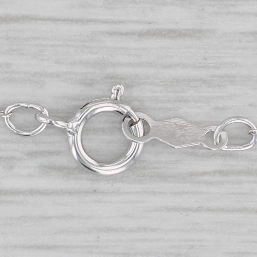 0.11ctw Diamond Floating Heart Pendant Necklace 10k White Gold 20.5 Rope Chain