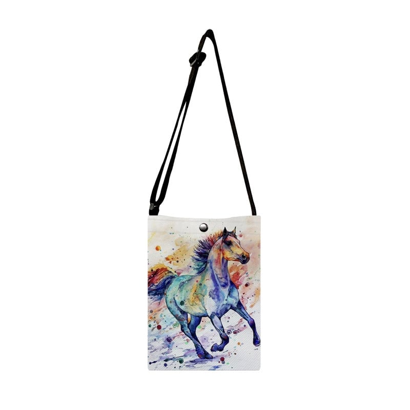 Women's Small Textured Velvet Animal Vacation Classic Style Square Magnetic Buckle Crossbody Bag