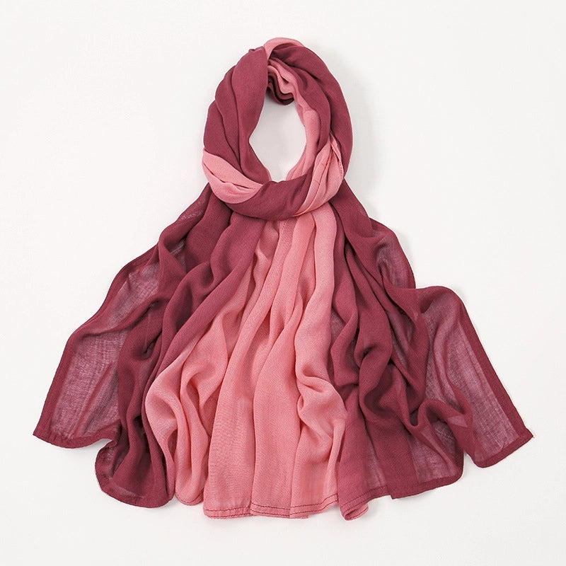 Women's Minimalist Color Block Rayon Printing Kerchief