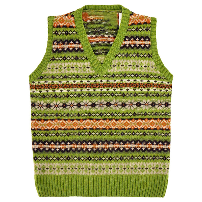 Vintage Geometric Southwest Print Vest Sweater