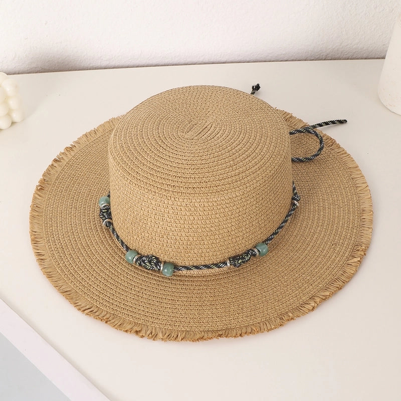 Women's Basic Vacation Solid Color Big Eaves Straw Hat