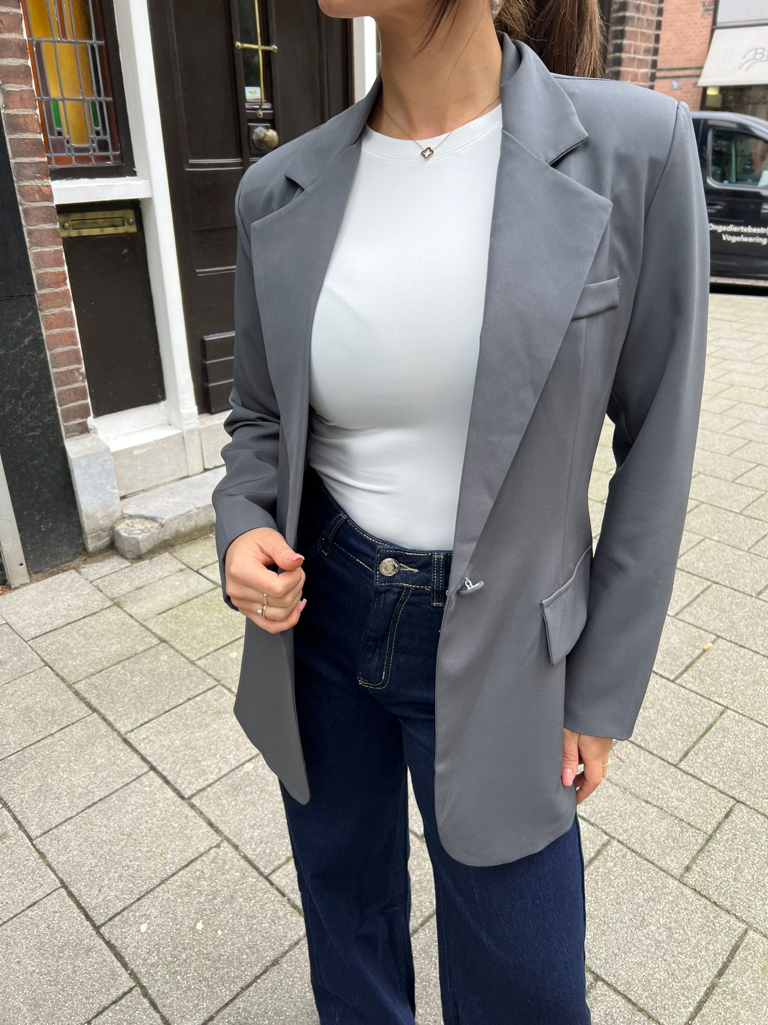 Nola Blazer Dark Grey