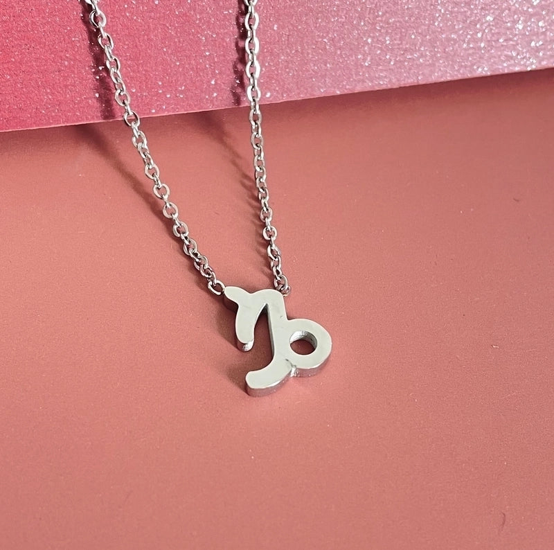 Simple Fashion Twelve Constellation Stainless Steel Geometric Necklace