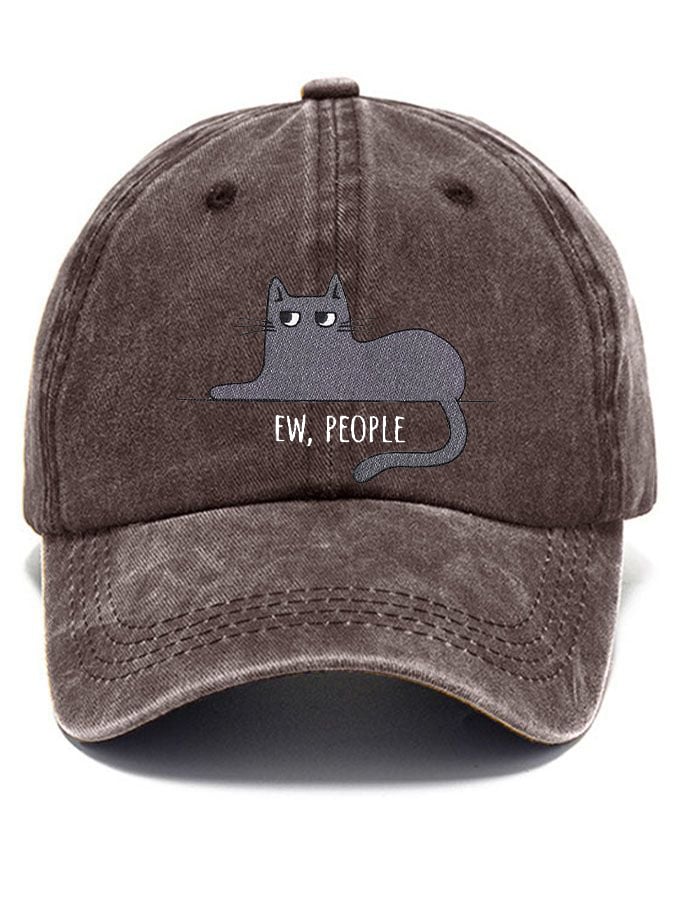 Cute Black Cat Printed Hat