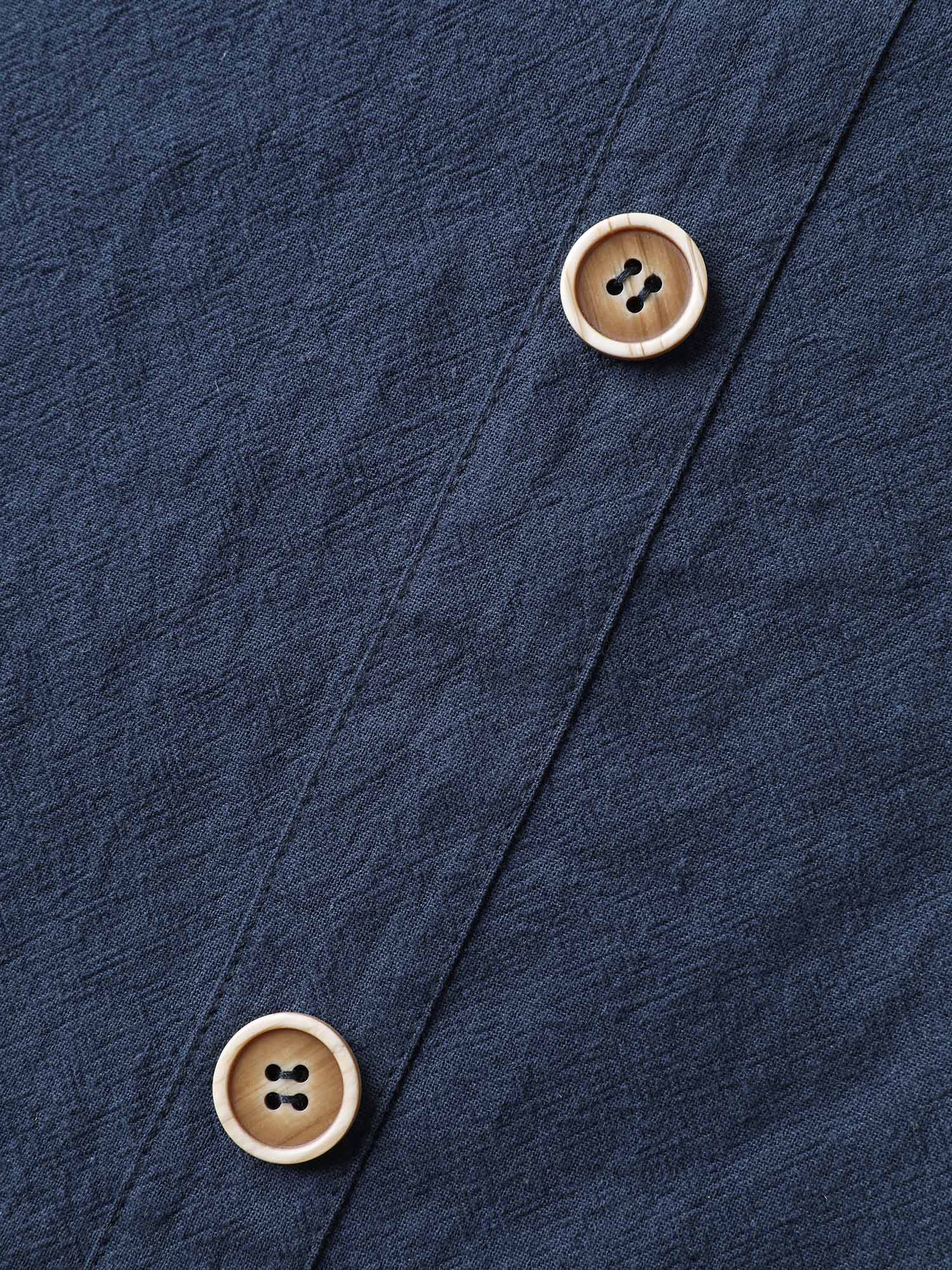 Solid Button Detail Midi Skirt