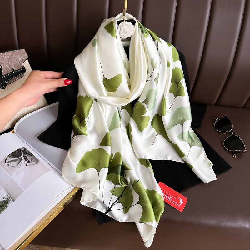 Women's Casual Elegant Minimalist Geometric Satin Silk Scarf