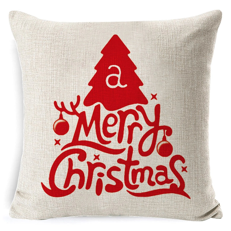 Retro Christmas Tree Santa Claus Christmas Socks Linen Pillow Cases