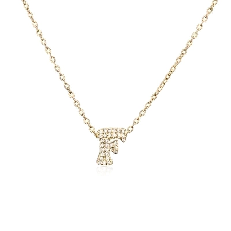 Minimalist Letter Copper Zircon Necklace In Bulk