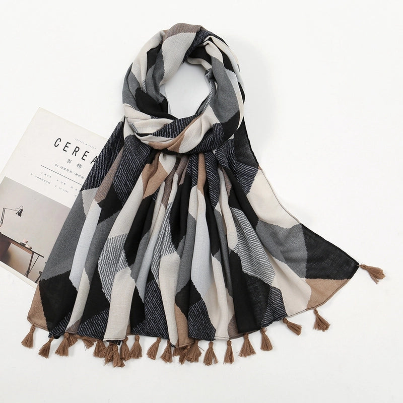 Women's Sweet Pastoral Flower Polyester Silk Scarf