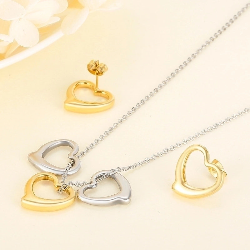Titanium Steel 18K Gold Plated Fashion Heart