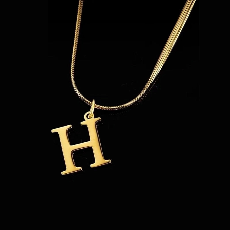 Minimalist Letter Titanium Steel Plating Necklace 1 Piece