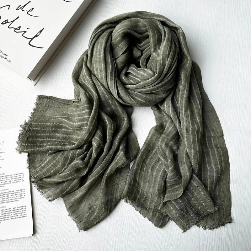 Unisex Sweet Stripe Viscose Fiber Scarf