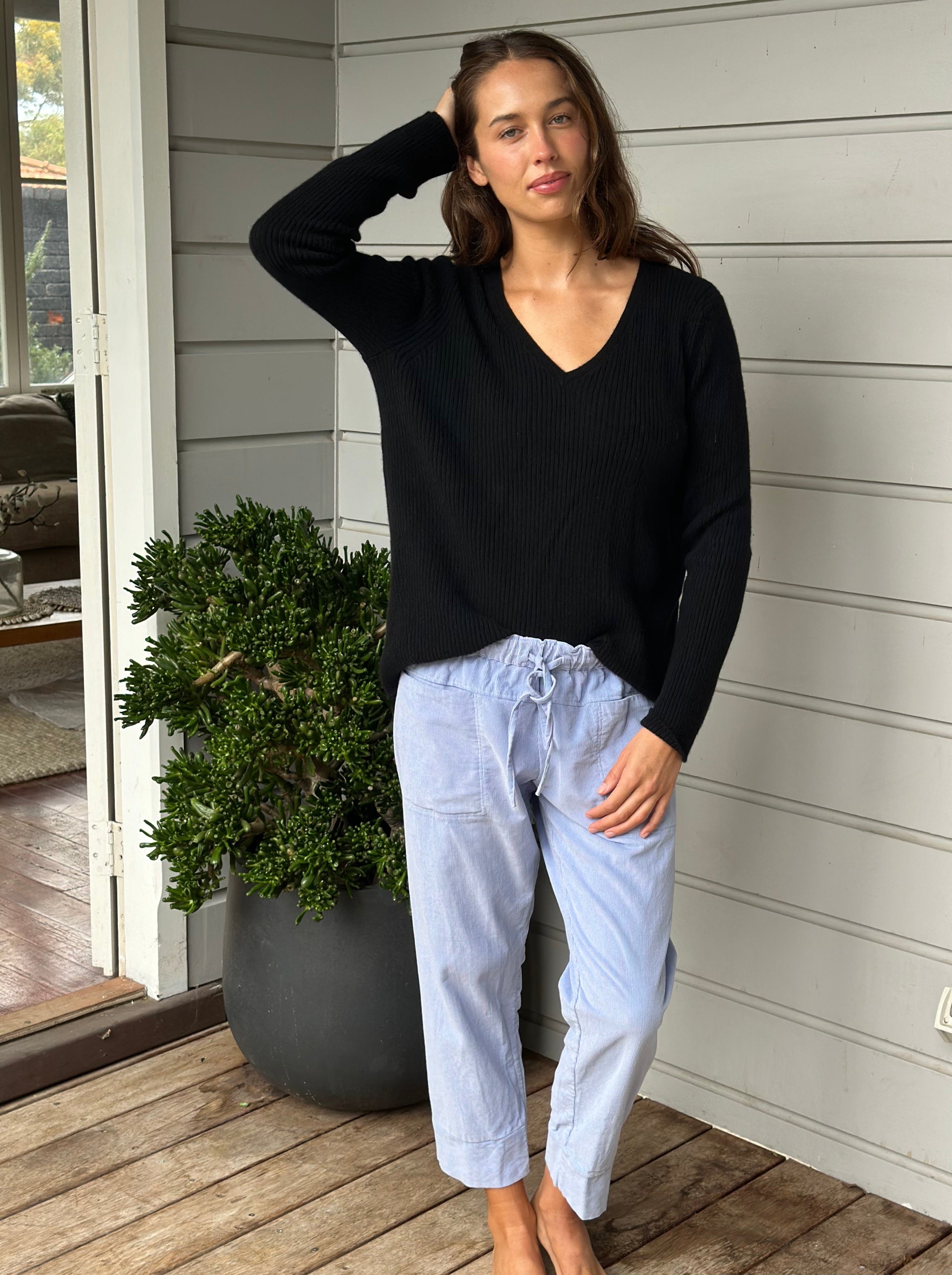 darcy pants - soft blue cord