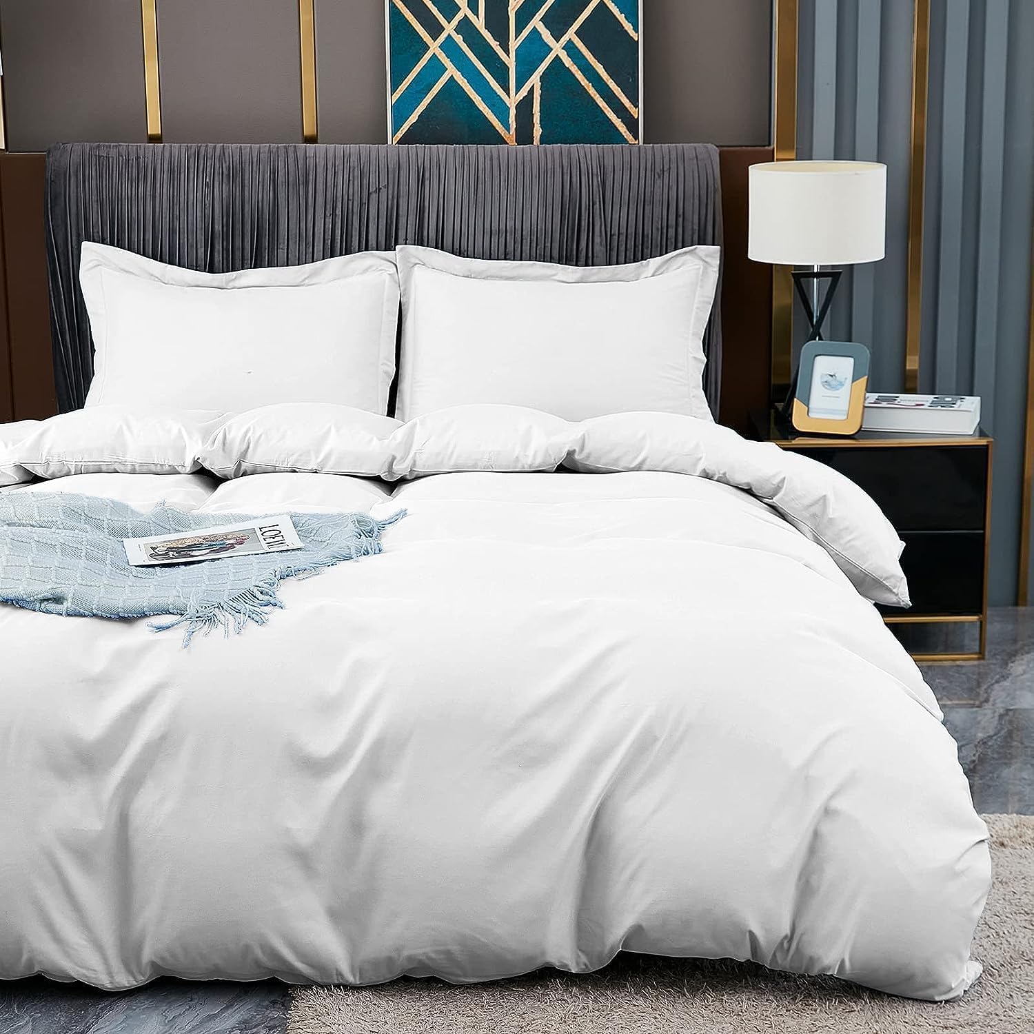 Imperial White-Bed Sheet Set (Luxury)