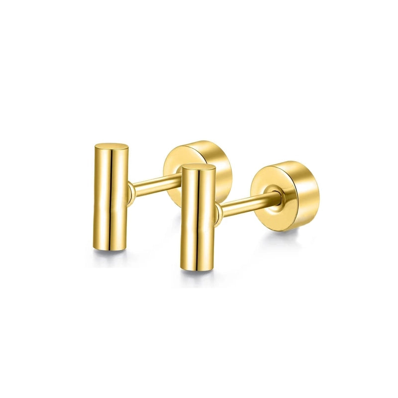 1 Pair Minimalist Moon Heart Shape Plating 304 Stainless Steel 18K Gold Plated Ear Studs