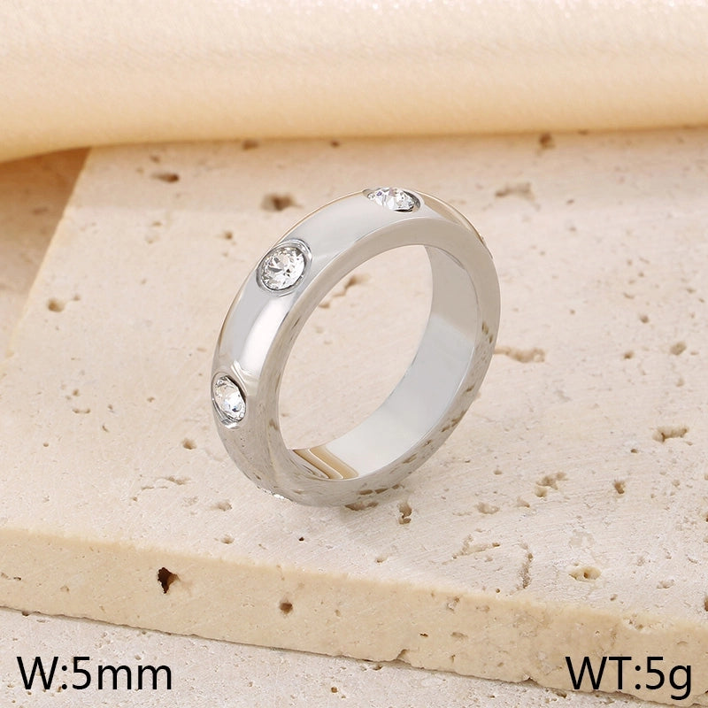 Vintage Style Minimalist Classic Style Geometric 304 Stainless Steel 18K Gold Plated Rings