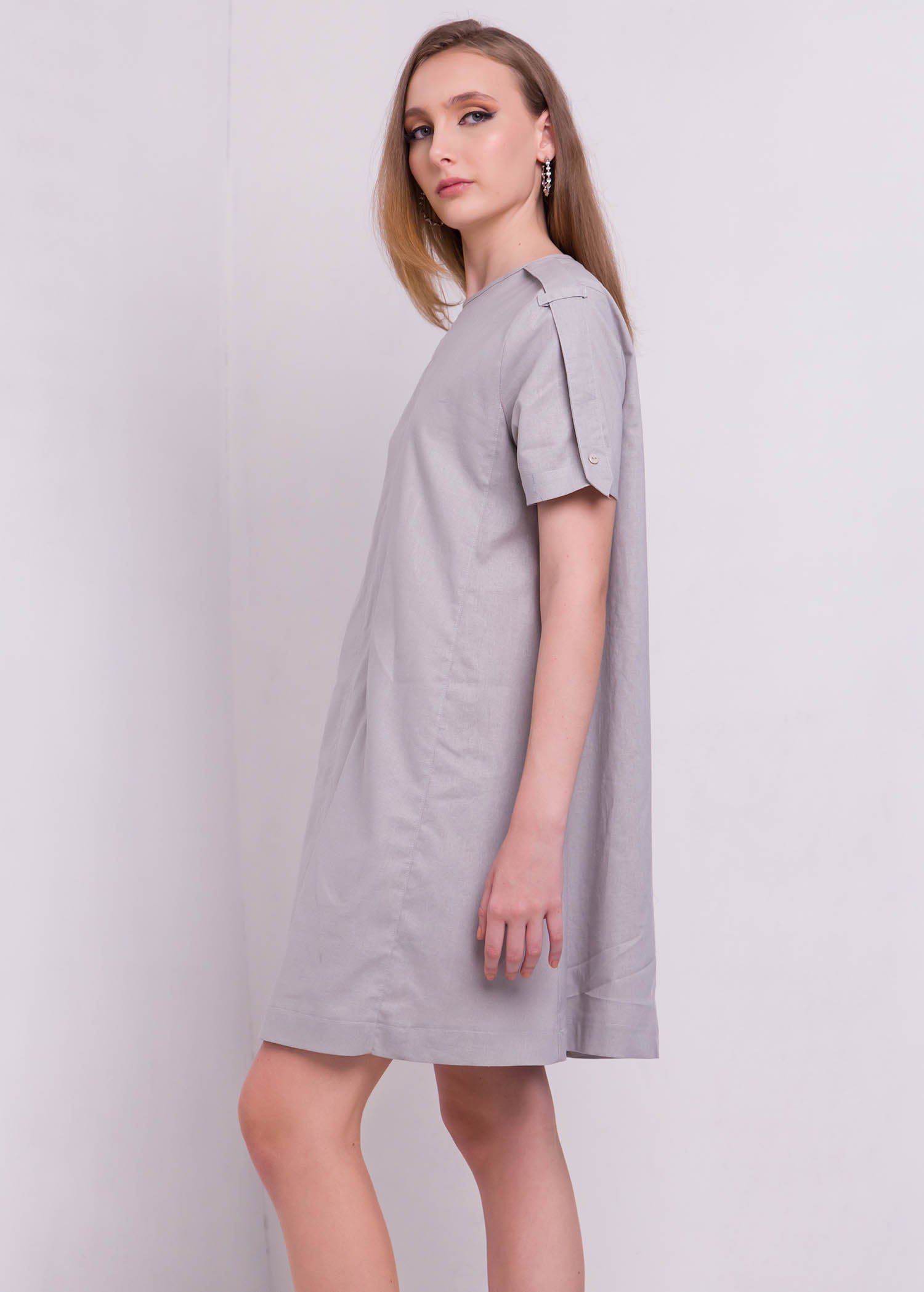 Shift Dress With Tab Detail