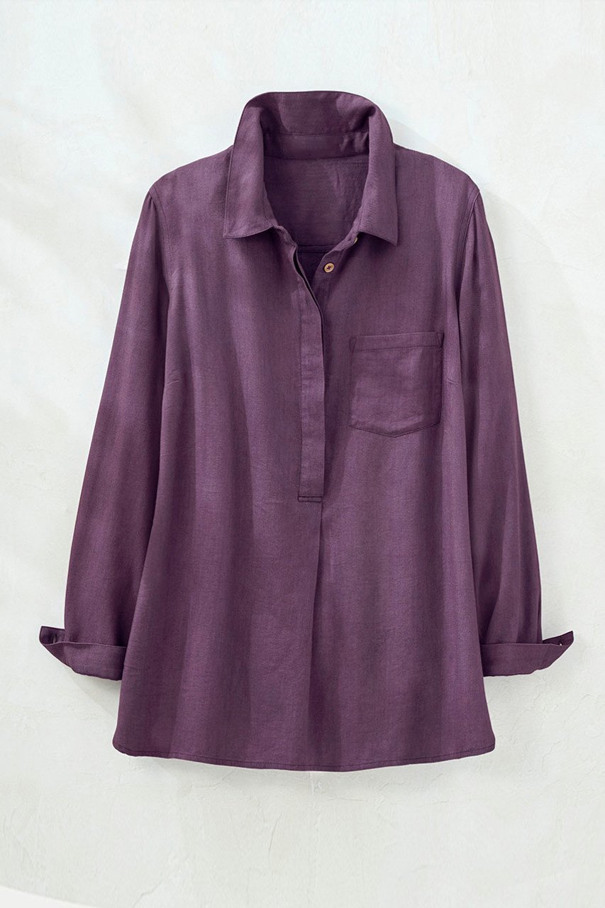 Heathered Solid Popover Top