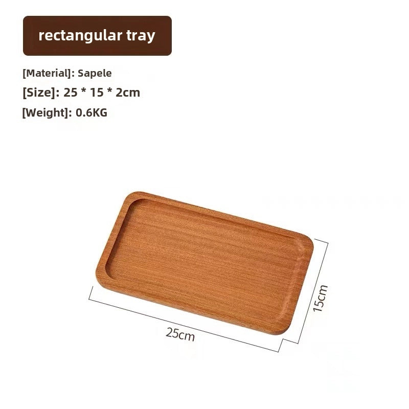 Oval Wooden Tray Solid Wood Rectangular Plate Black Walnut Afternoon Tea Coffee Tray Exquisite Small Tray