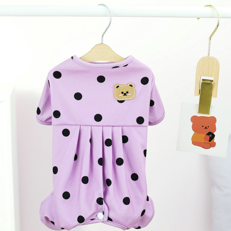 Belly Protecting Polka Dot Dog Jumpsuits