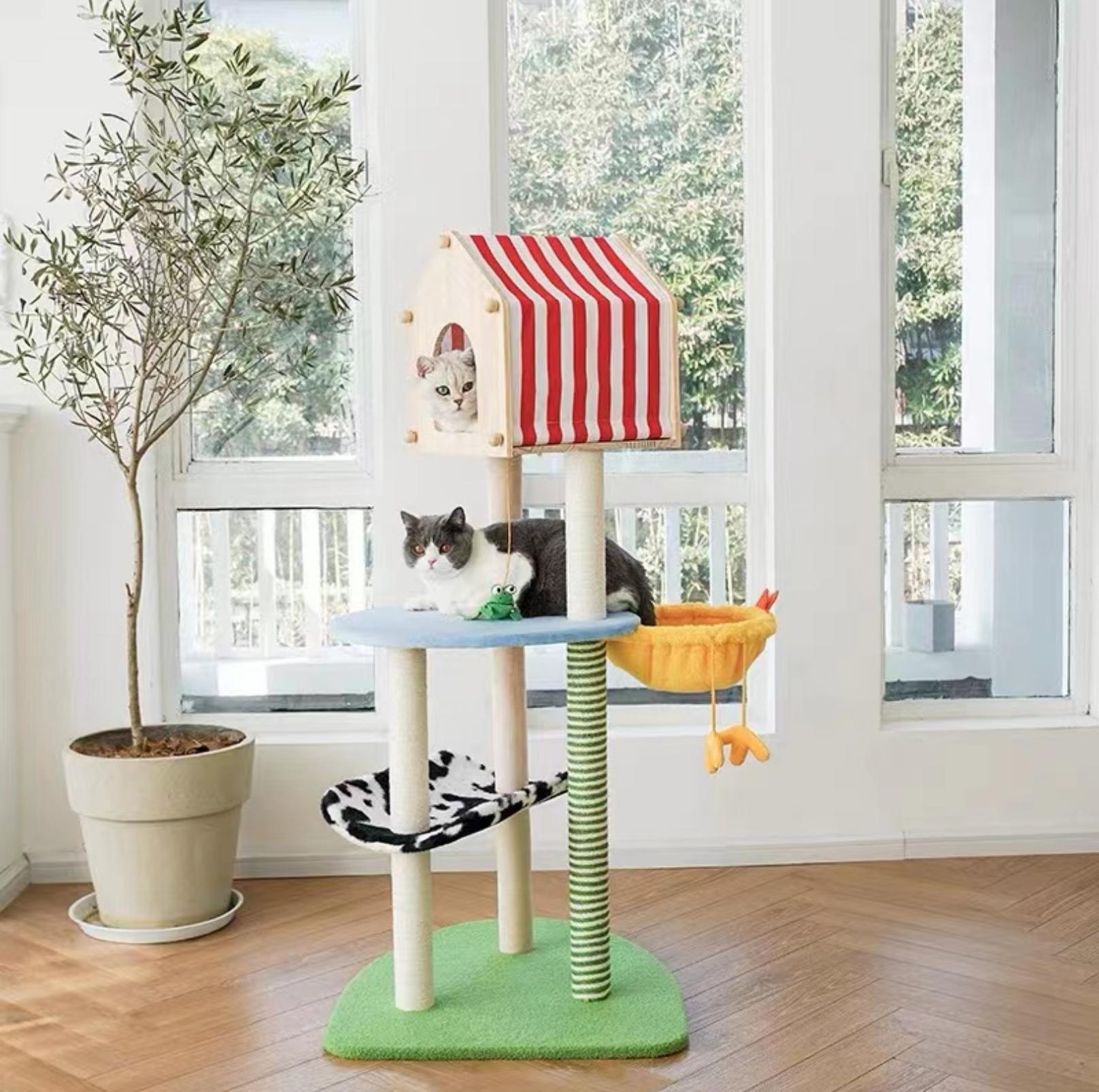 ZeZe Farm Vibe Cat Tree Climbing Frame With Scratching Posts