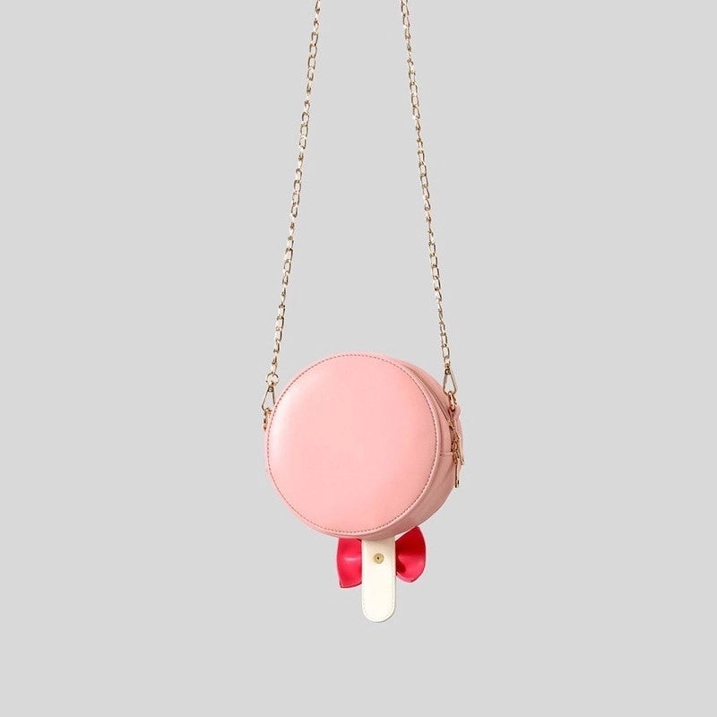Women's Small Pu Leather Lollipop Cute Round Zipper Crossbody Bag