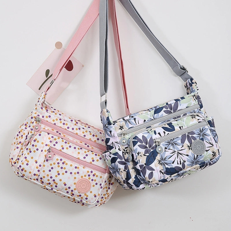 Women's Oxford Cloth Printing Vintage Style Square Zipper Crossbody Bag