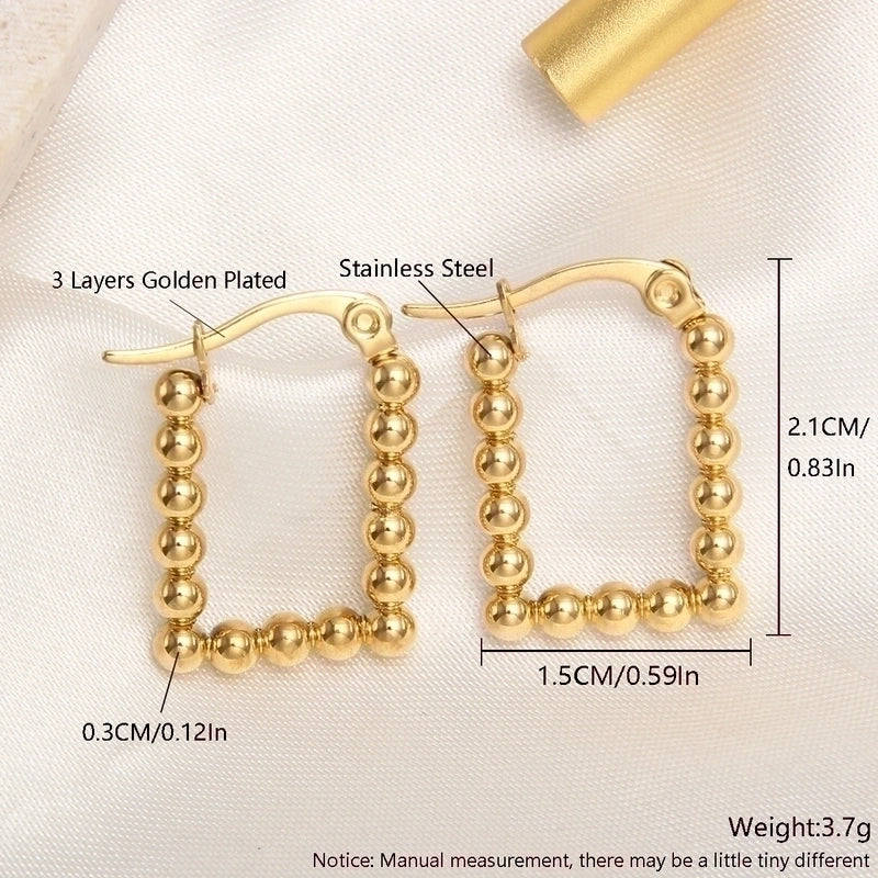 1 Pair Basic Minimalist Triangle Plating 304 Stainless Steel 18K Gold Plated Gold Plated Ear Studs