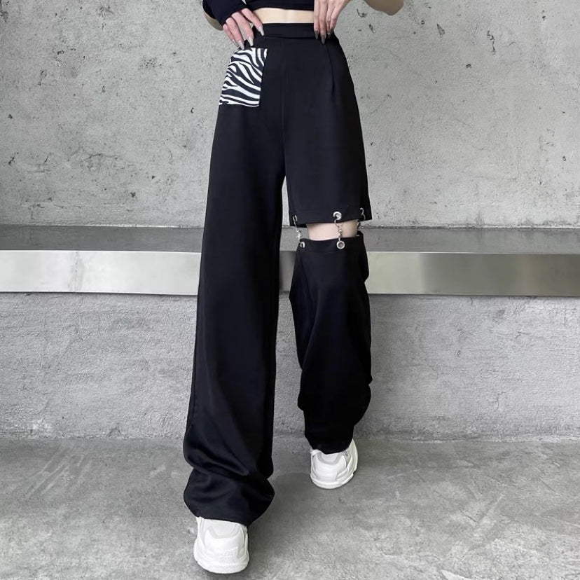 Black High Waist Wide Leg Pants  KF30192