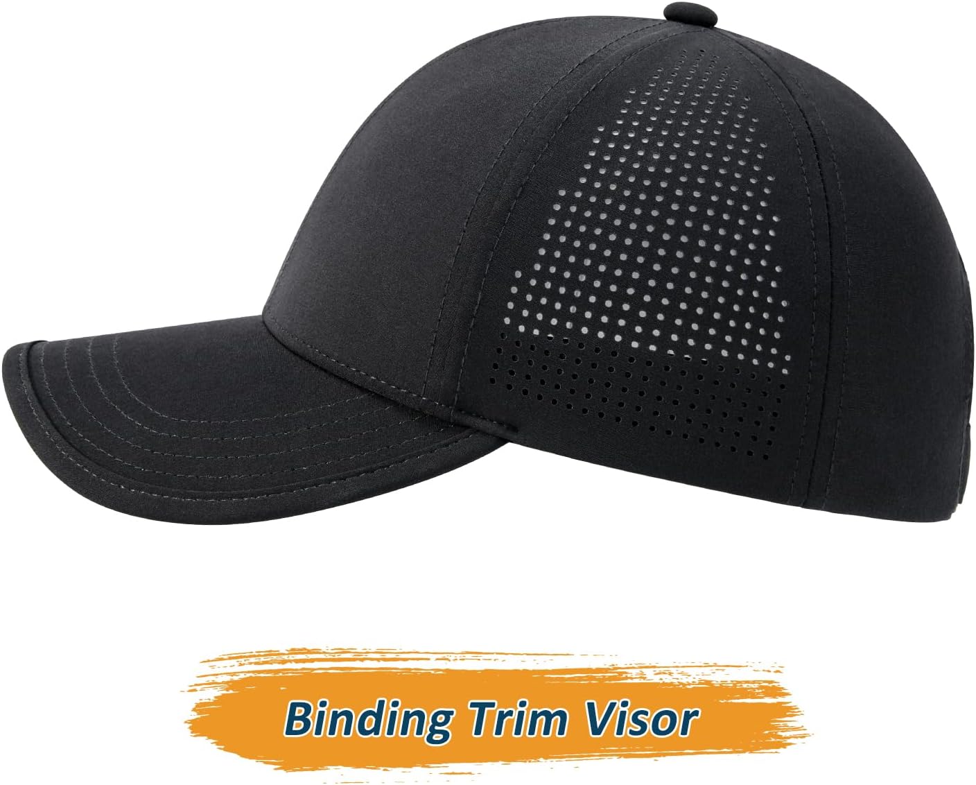 BOTVELA Men Structured Baseball Cap Side Laser Cut Vented Performance Hat for Outdoor Activities