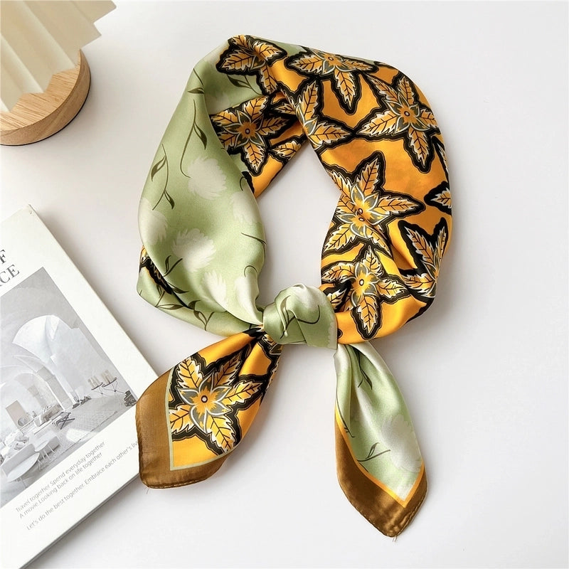 Women's Cartoon Style Cute Minimalist Printing Polyester Printing Silk Scarf