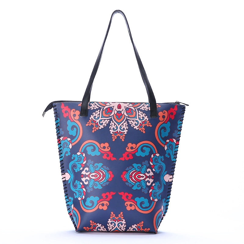 Women's Large Pu Leather Geometric Basic Vacation Bucket Zipper Shoulder Bag