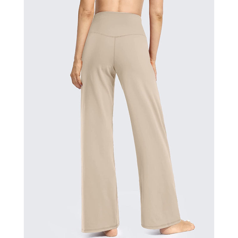 Women Wide Leg Yoga Pants High Waist Stretch Workout Sweatpants With Pockets Casual Straight Leg Pants