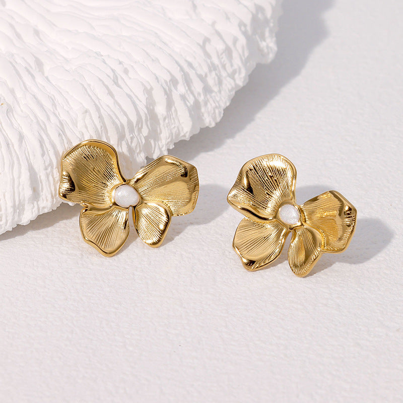 Simple And Versatile Earrings Bow-Knot Sweet And Cute Design Stainless Steel Earrings