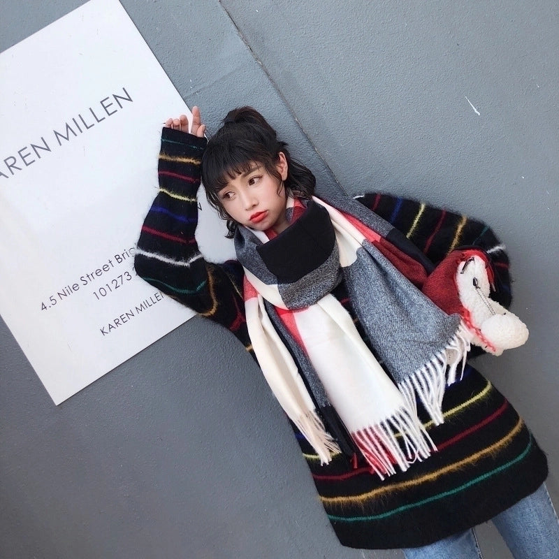 Cashmere Scarf  (blue)