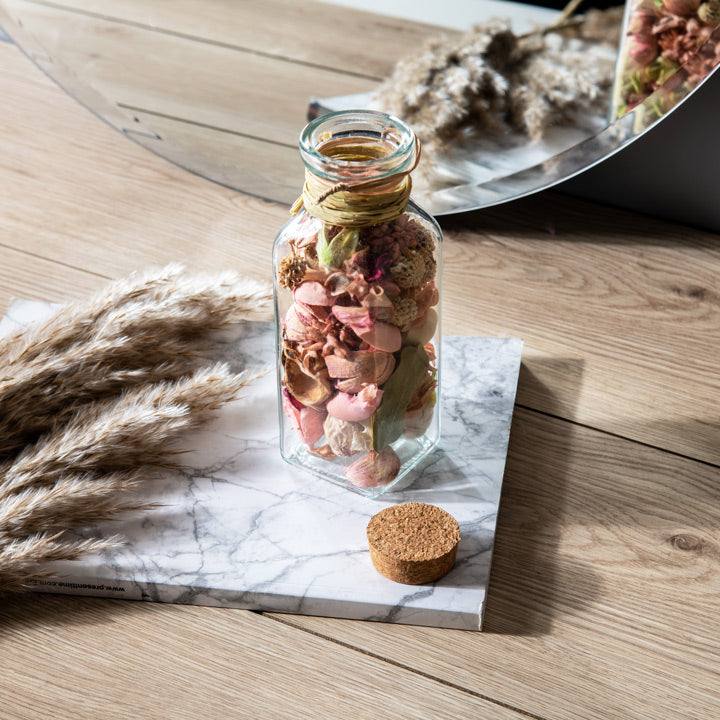 Scented Potpourri in Glass Jar - Rose