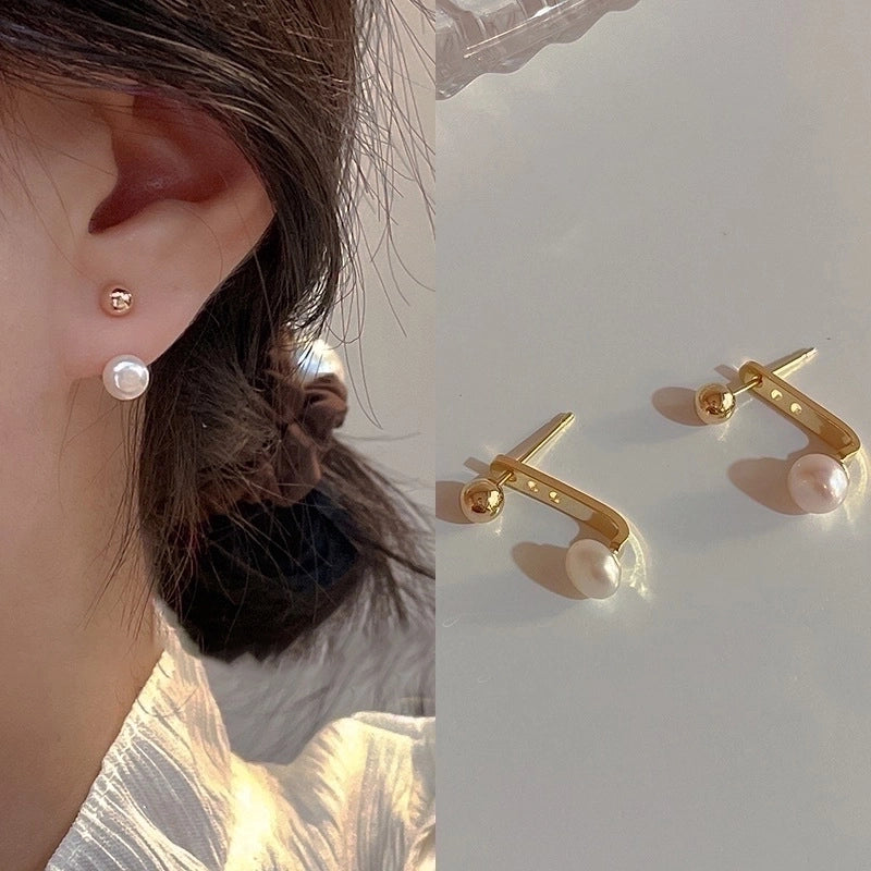 2 Pieces Fashion Heart Shape Flower Copper Beaded Plating Inlay Pearl Zircon Earrings Ear Studs 1 Pair