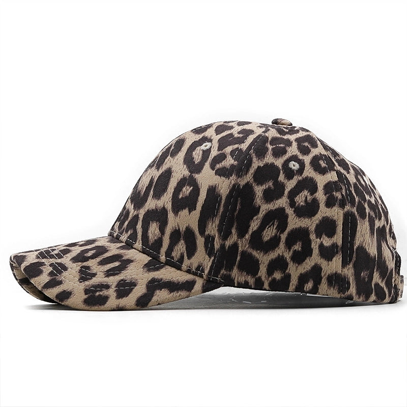 Spring Fashion Leopard Print Suede Baseball Cap Breathable Sunscreen Cap