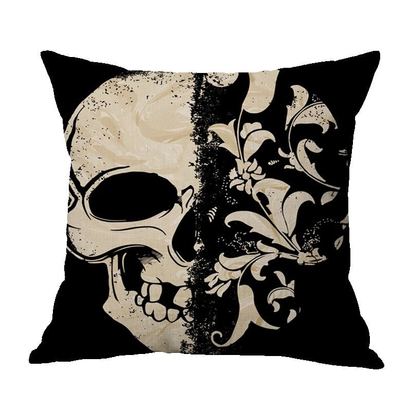 Halloween Punk Skull Linen Pillow Cases Couch & Sofa Decor