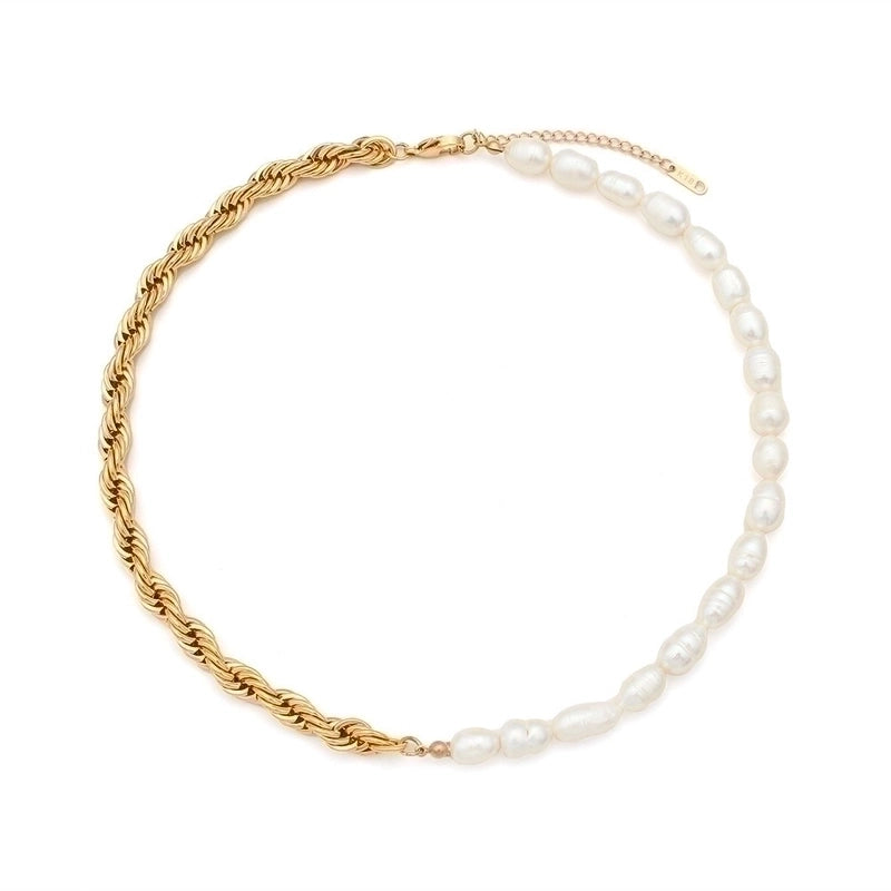 Basic Minimalist Classic Style Geometric 304 Stainless Steel 18K Gold Plated Necklace