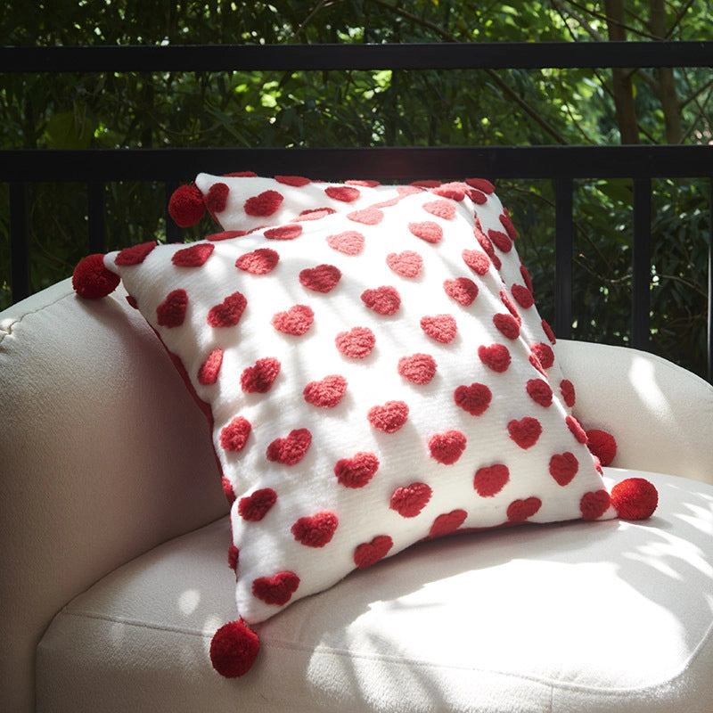 Minimalist Heart Shape Plush Throw Pillow Pillow Cases Couch & Sofa Decor