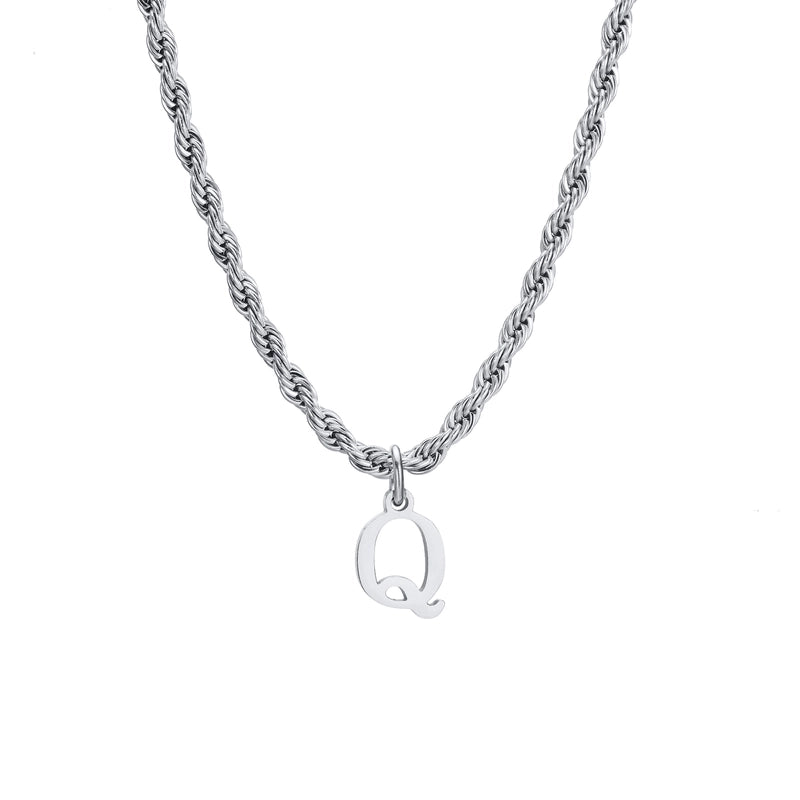Minimalist Letter Stainless Steel Gold Plated Pendant Necklace
