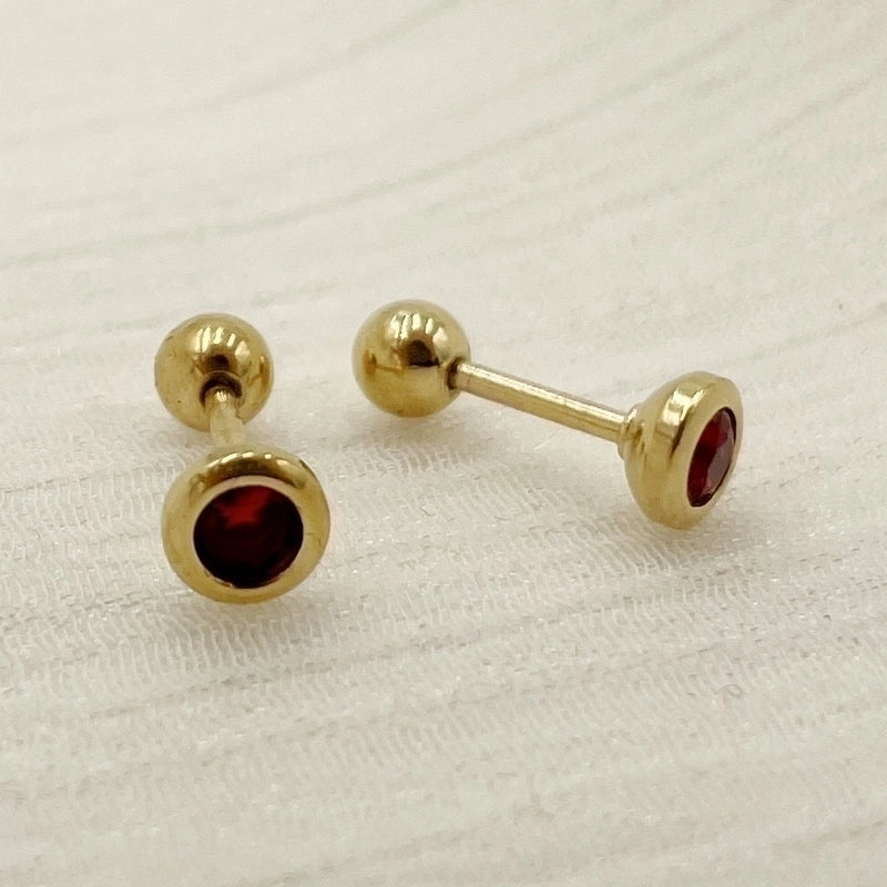 1 Pair Minimalist Geometric Inlay Stainless Steel Zircon Ear Studs